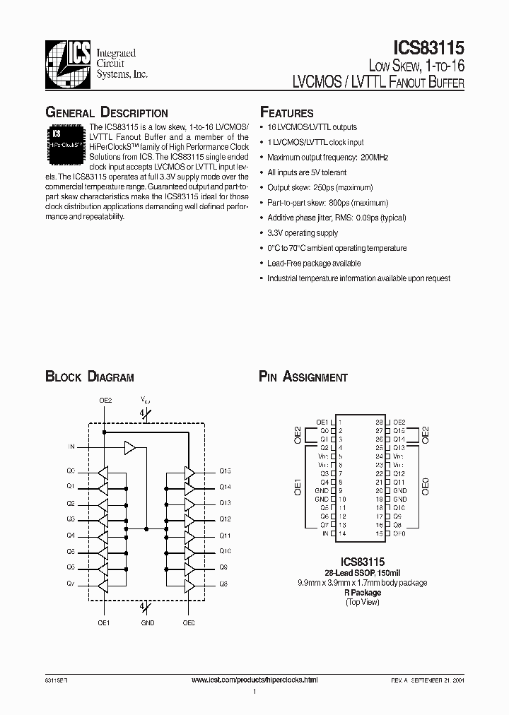 ICS83115_310735.PDF Datasheet