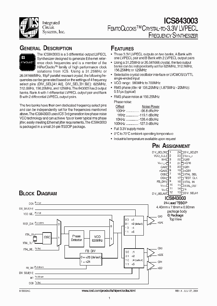 ICS843003_316642.PDF Datasheet