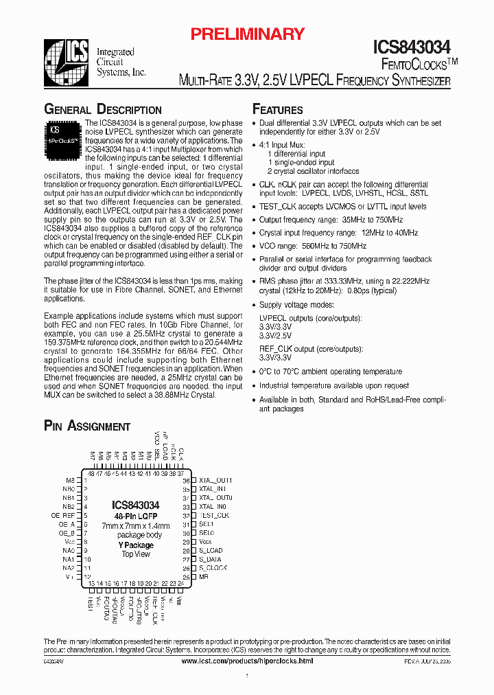 ICS843034AY_347656.PDF Datasheet