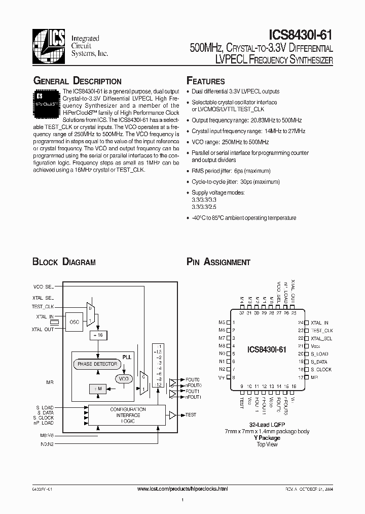 ICS8430I-61_316633.PDF Datasheet