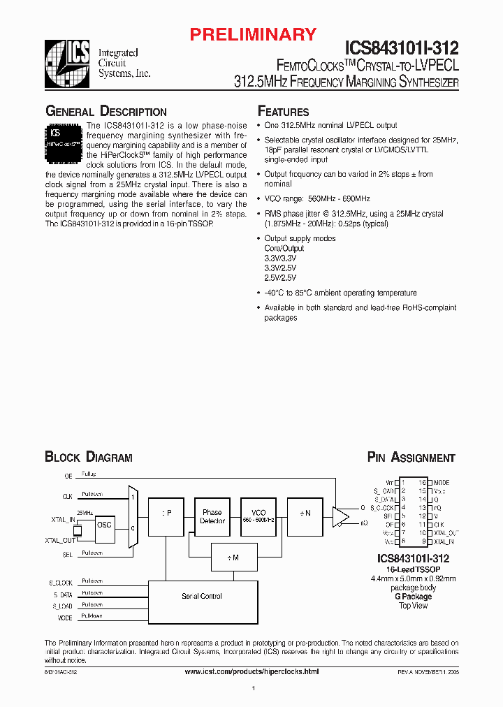 ICS843101I-312_327107.PDF Datasheet