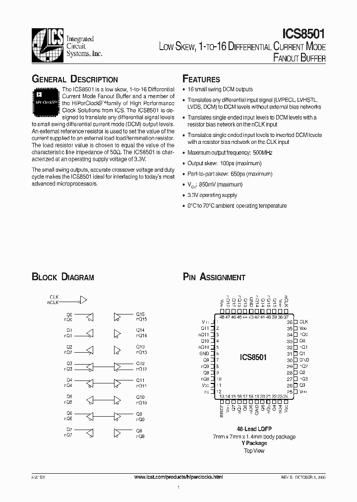 ICS8501_314353.PDF Datasheet