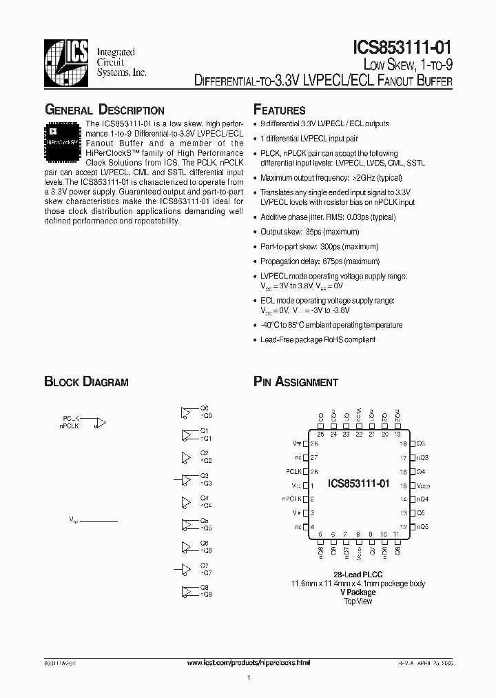 ICS853111-01_315342.PDF Datasheet