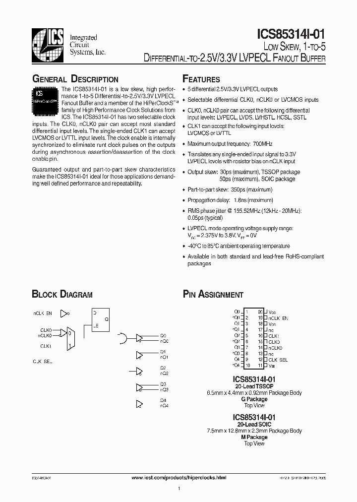 ICS85314BGI-01_361237.PDF Datasheet