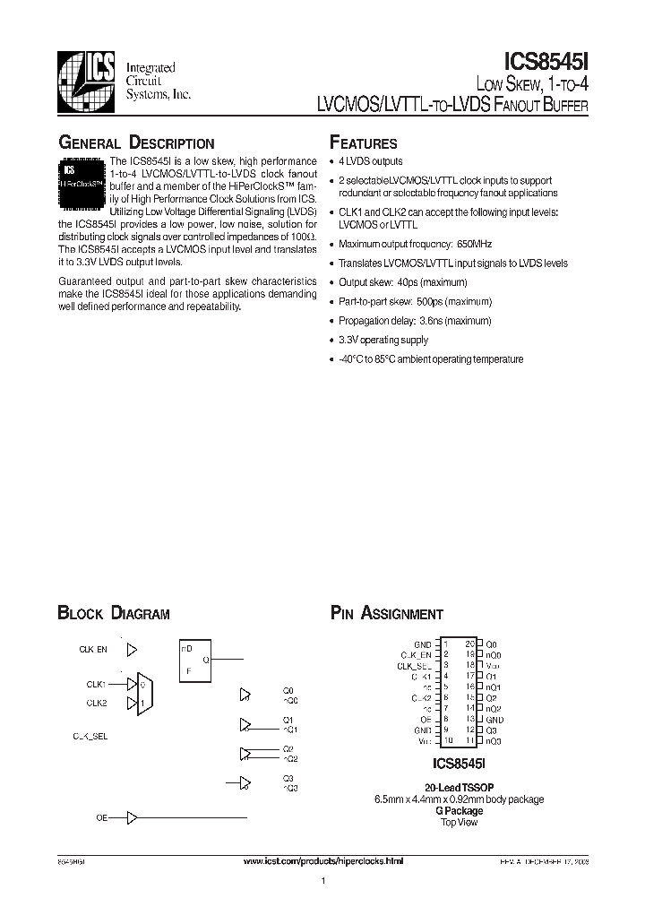 ICS8545I_351187.PDF Datasheet