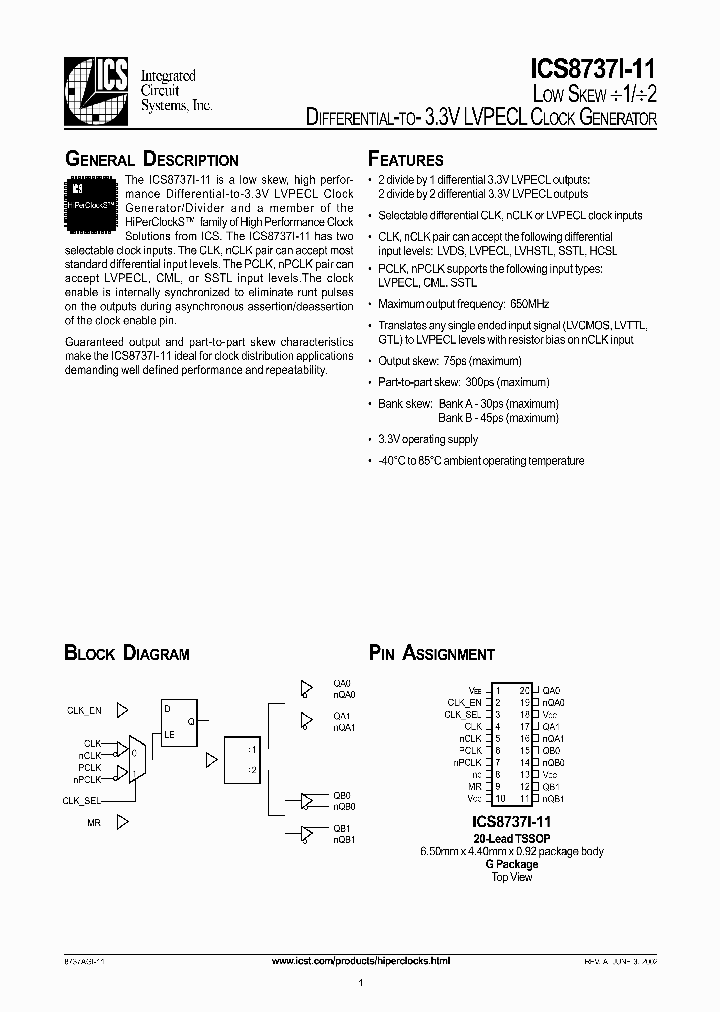 ICS8737I-11_317776.PDF Datasheet