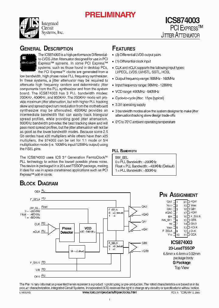 ICS874003_326147.PDF Datasheet