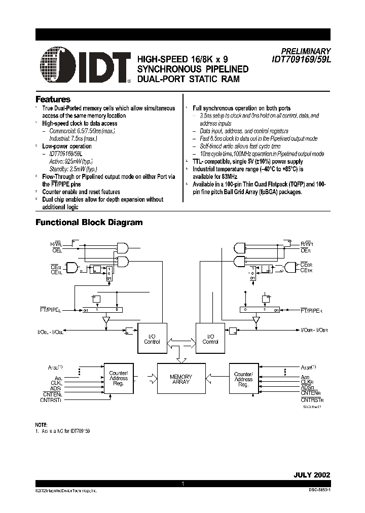 IDT709169L_347993.PDF Datasheet