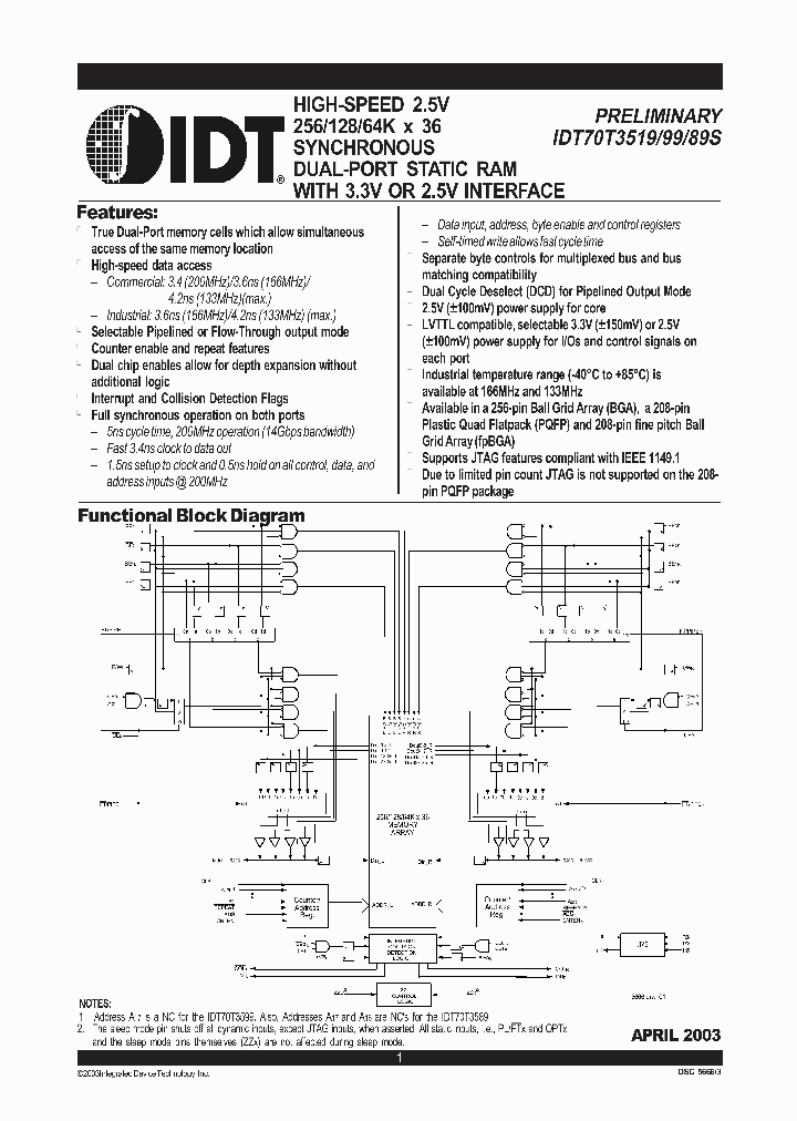IDT70T3519S_323687.PDF Datasheet