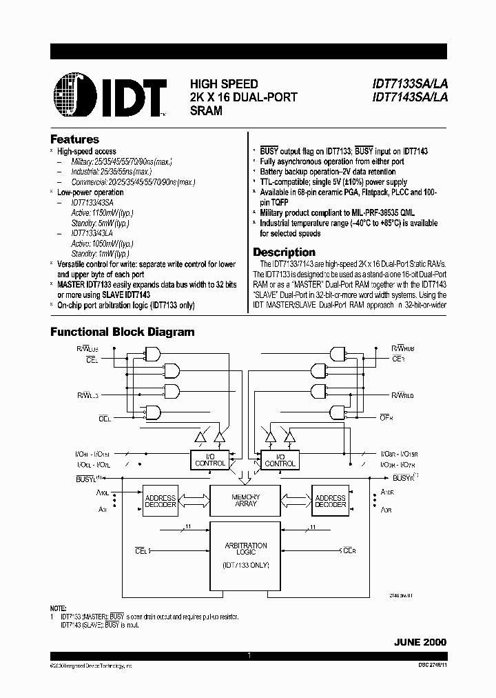 IDT7133LA_292544.PDF Datasheet