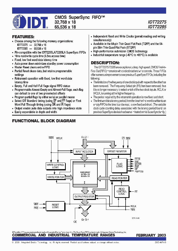 IDT72275_276951.PDF Datasheet