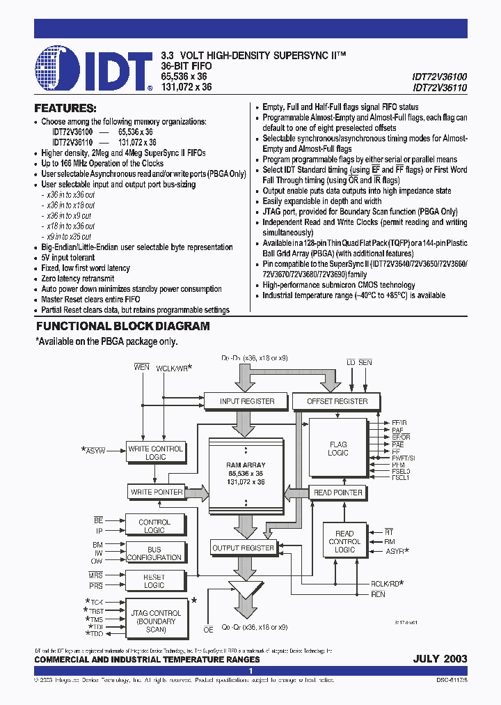 IDT72V36110_309817.PDF Datasheet