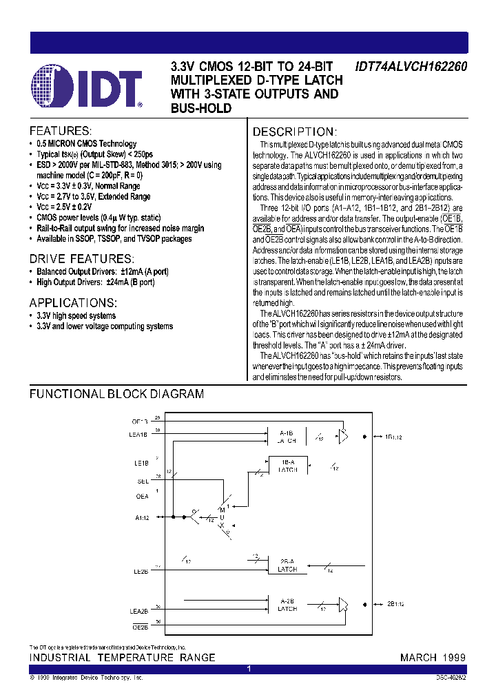 IDT74ALVCH162260_313745.PDF Datasheet