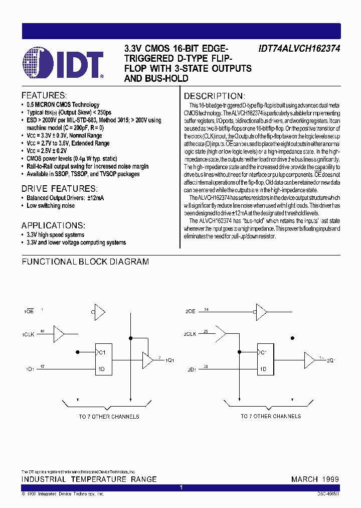IDT74ALVCH162374_197972.PDF Datasheet