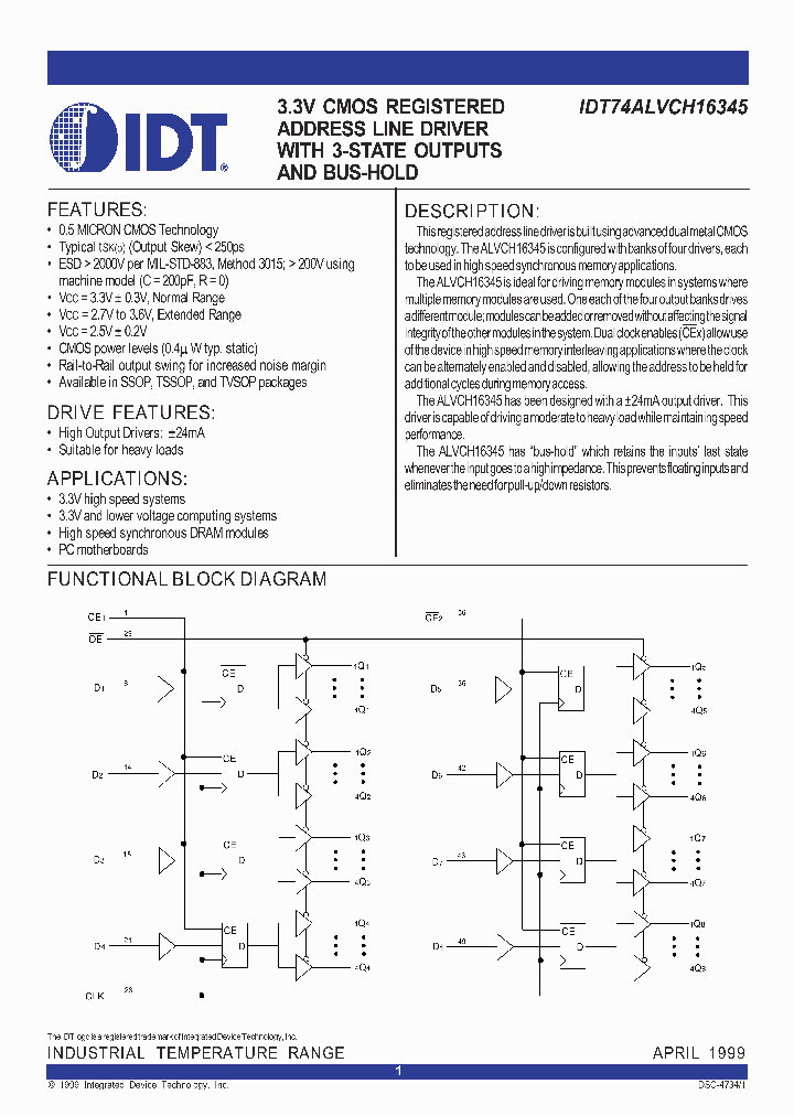 IDT74ALVCH16345_312984.PDF Datasheet