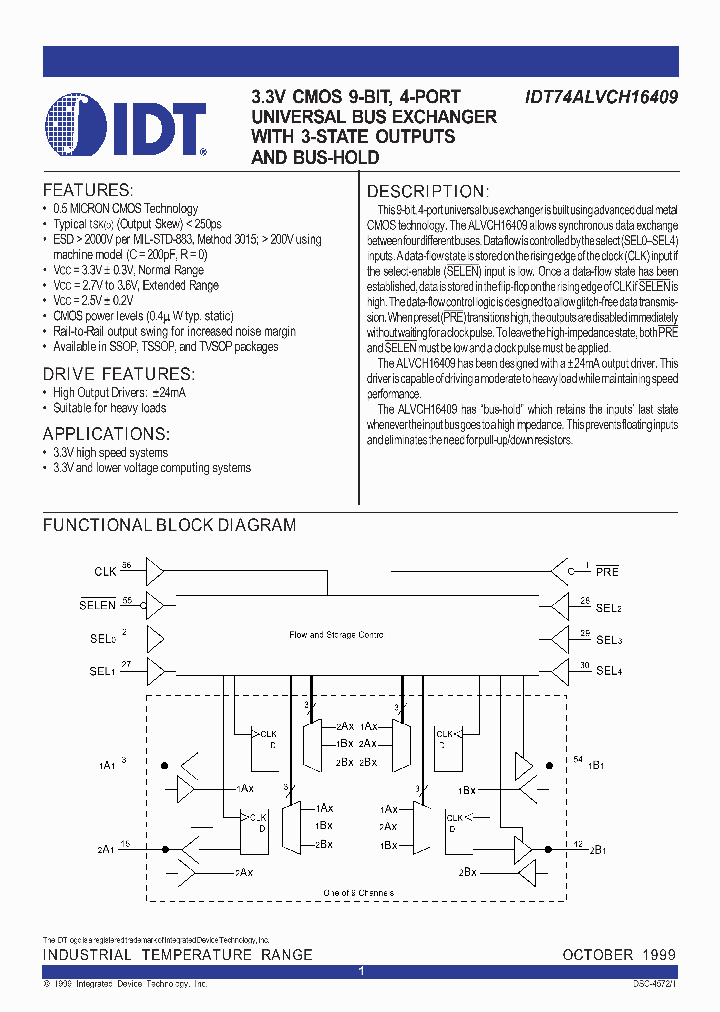 IDT74ALVCH16409_323150.PDF Datasheet