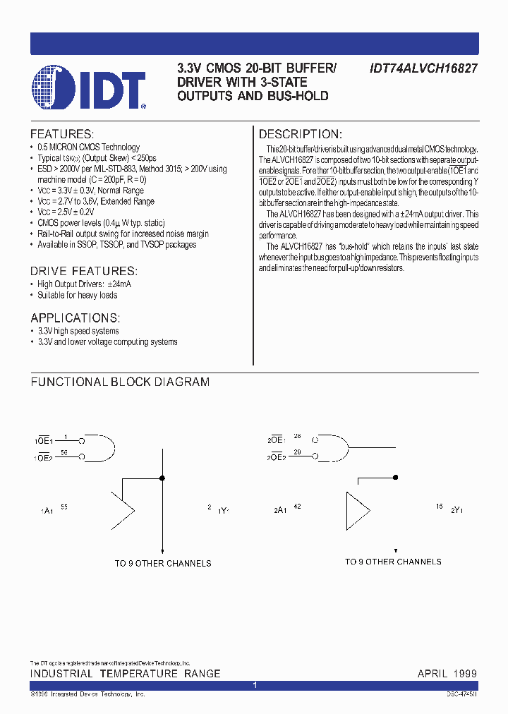 IDT74ALVCH16827_323305.PDF Datasheet