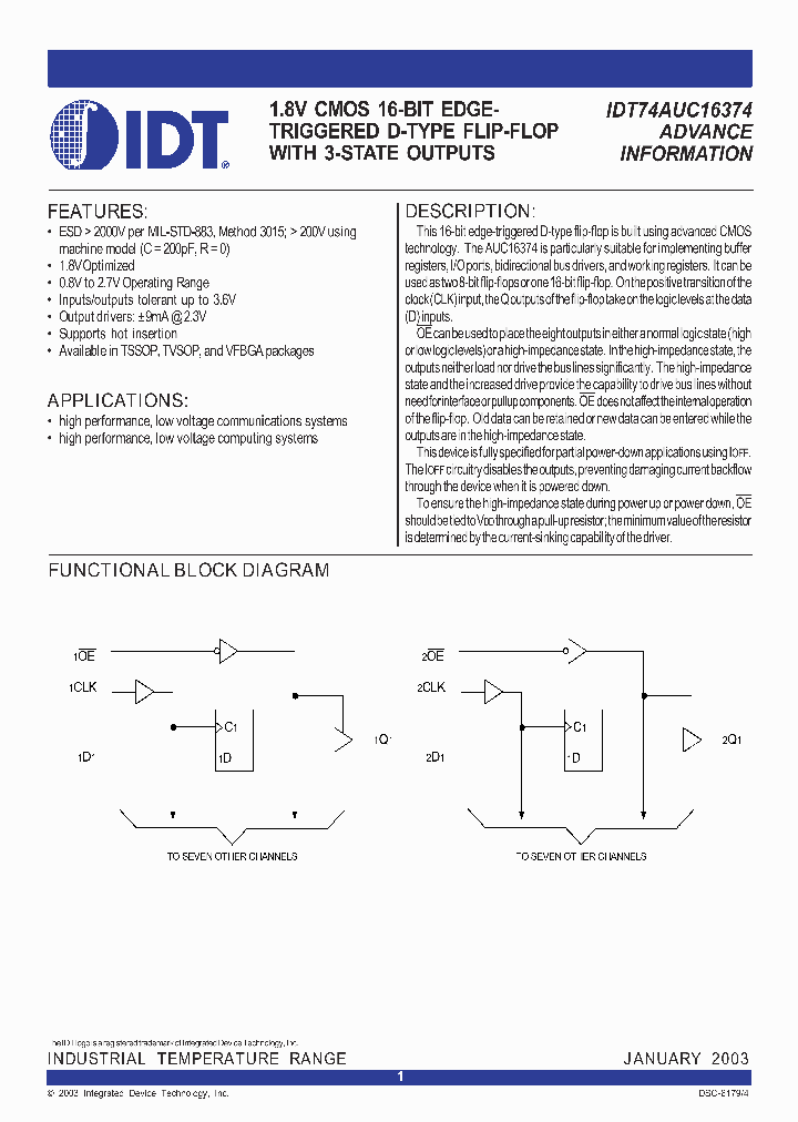 IDT74AUC16374_319788.PDF Datasheet