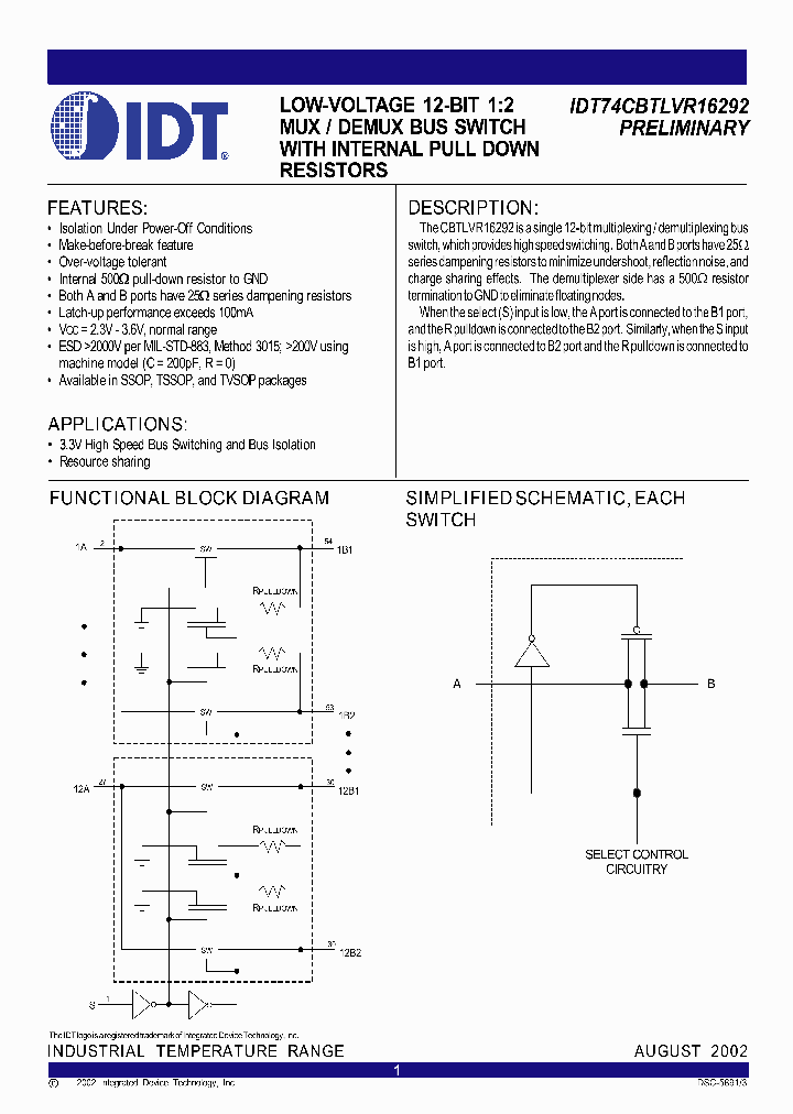 IDT74CBTLVR16292_383726.PDF Datasheet