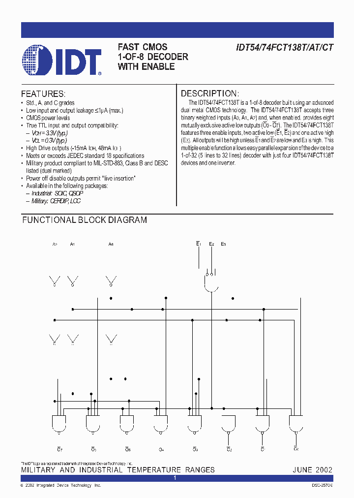 IDT74FCT138CT_352329.PDF Datasheet