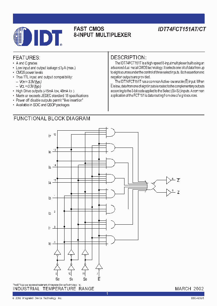 IDT74FCT151CT_341395.PDF Datasheet