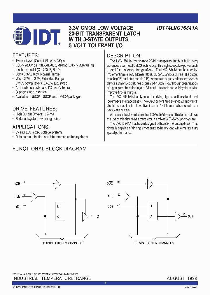 IDT74LVC16841A_309888.PDF Datasheet