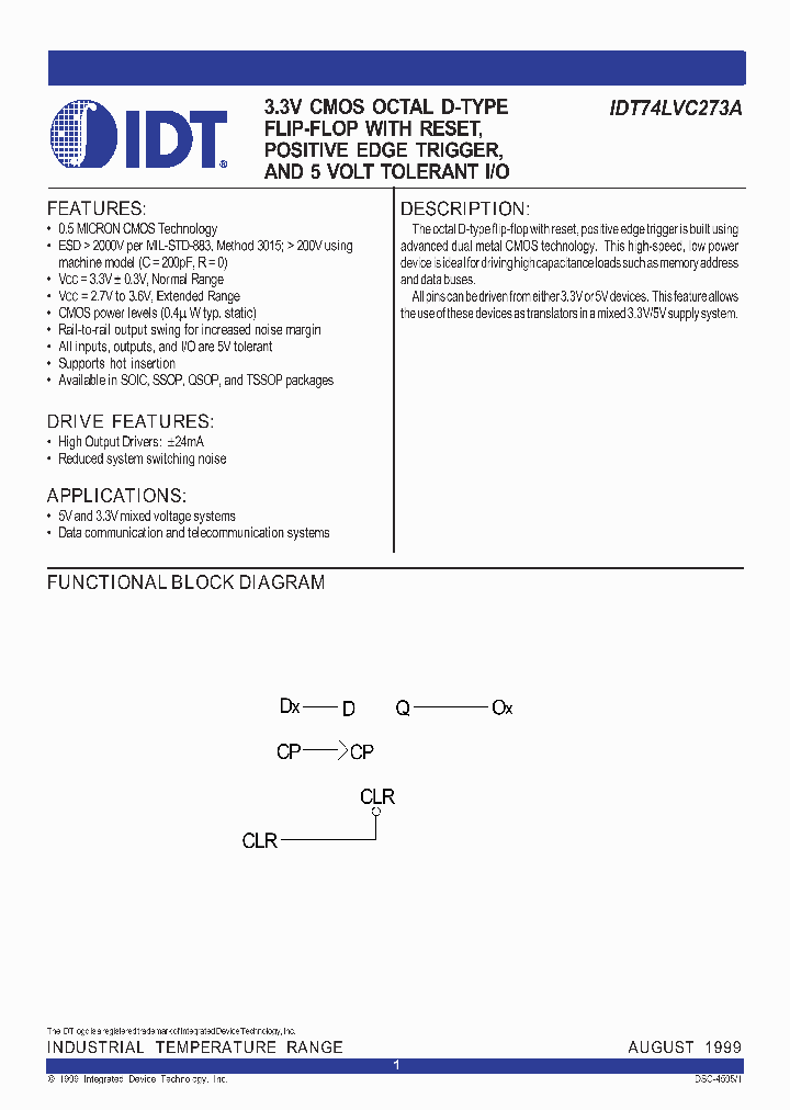 IDT74LVC273A_346207.PDF Datasheet