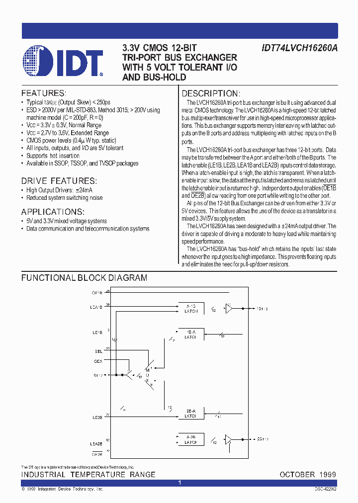IDT74LVCH16260A_312070.PDF Datasheet