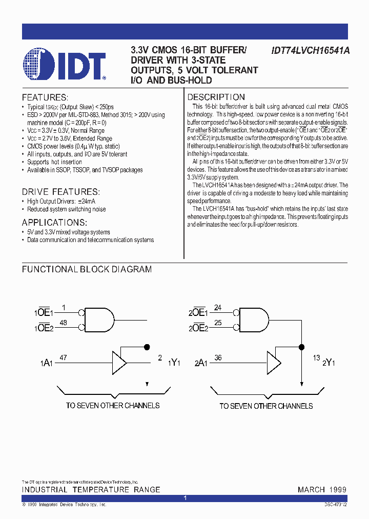 IDT74LVCH16541A_307376.PDF Datasheet