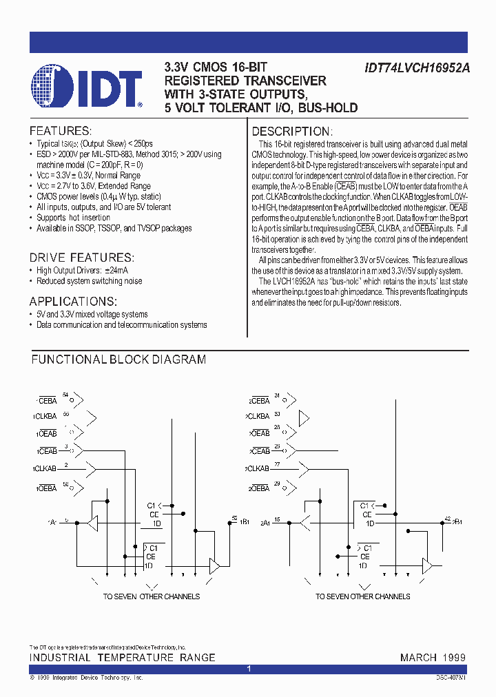 IDT74LVCH16952A_315852.PDF Datasheet