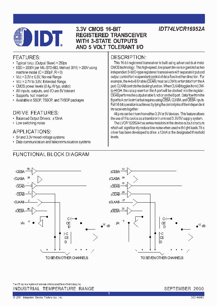 IDT74LVCR16952A_346236.PDF Datasheet