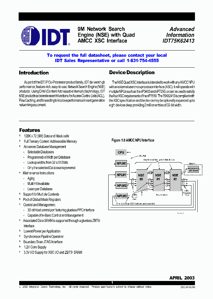 IDT75K62413_332033.PDF Datasheet