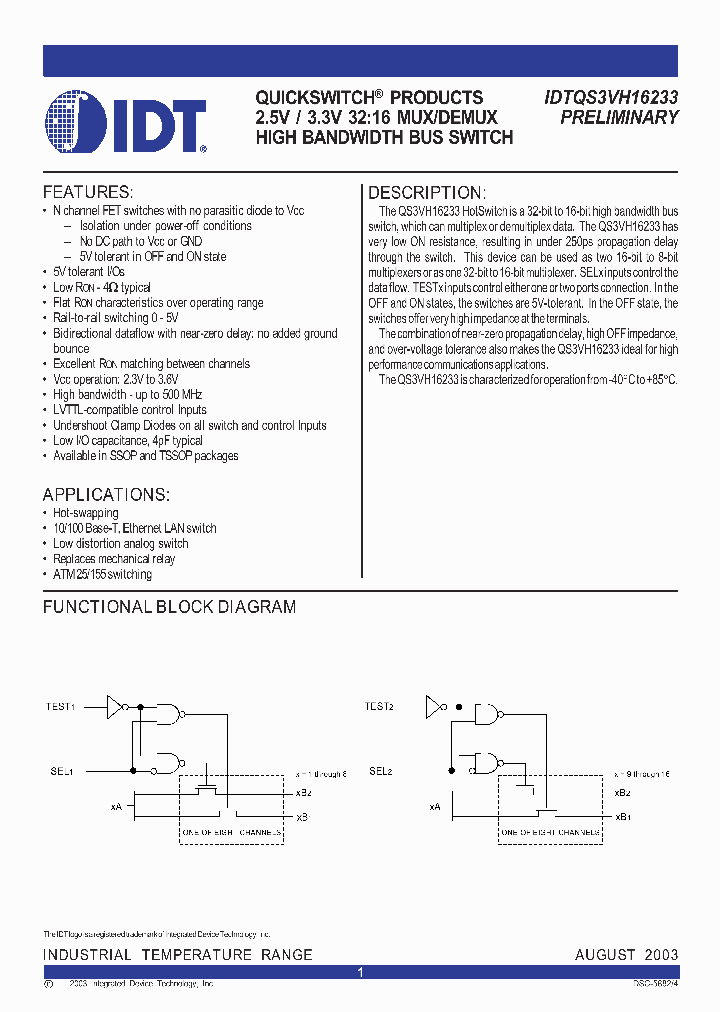 IDTQS3VH16233_386219.PDF Datasheet
