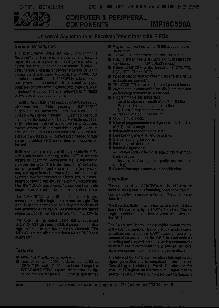 IMP16C550AP_191843.PDF Datasheet
