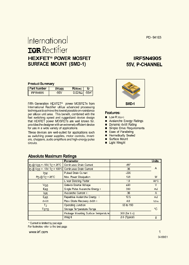 IRF5N4905_335950.PDF Datasheet