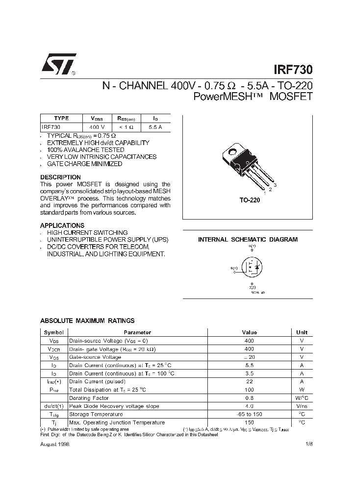 IRF730_340171.PDF Datasheet
