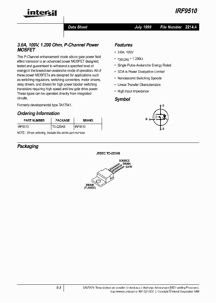 IRF9510_346695.PDF Datasheet