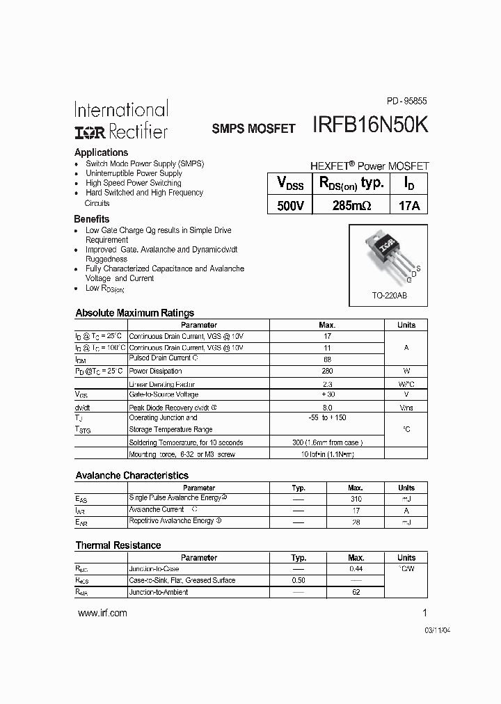 IRFB16N50KNBSP_197082.PDF Datasheet