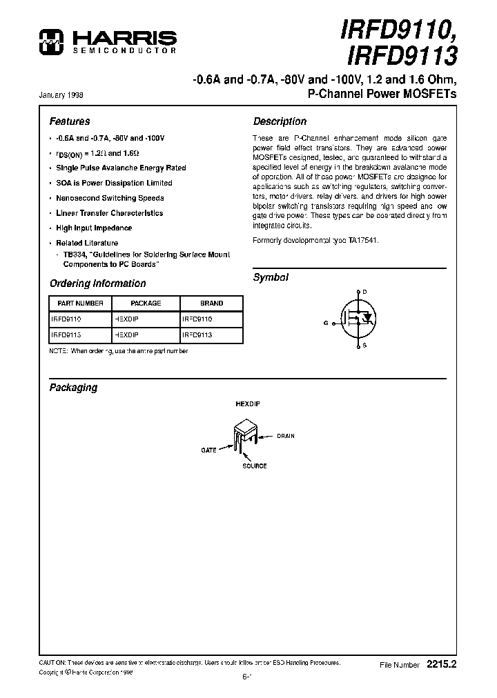 IRFD9113_248410.PDF Datasheet