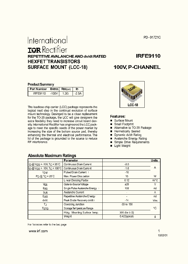 IRFE9110_319013.PDF Datasheet
