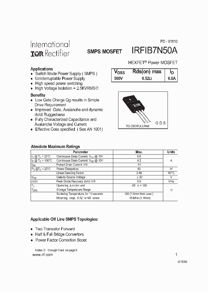 IRFIB7N50A_329199.PDF Datasheet