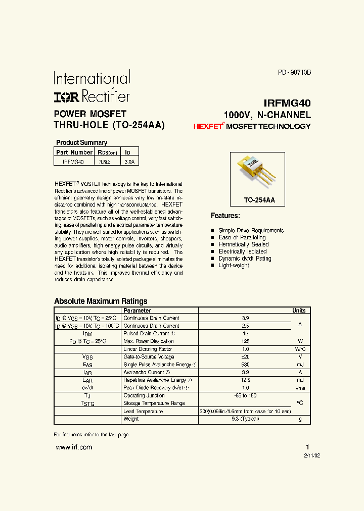 IRFMG40_193020.PDF Datasheet