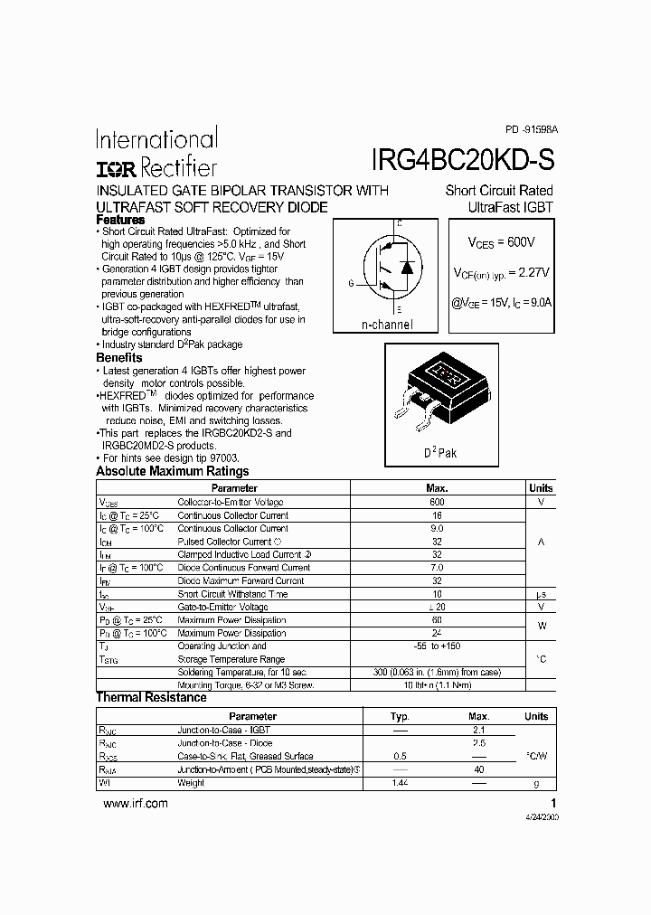 IRG4BC20KDS_234342.PDF Datasheet