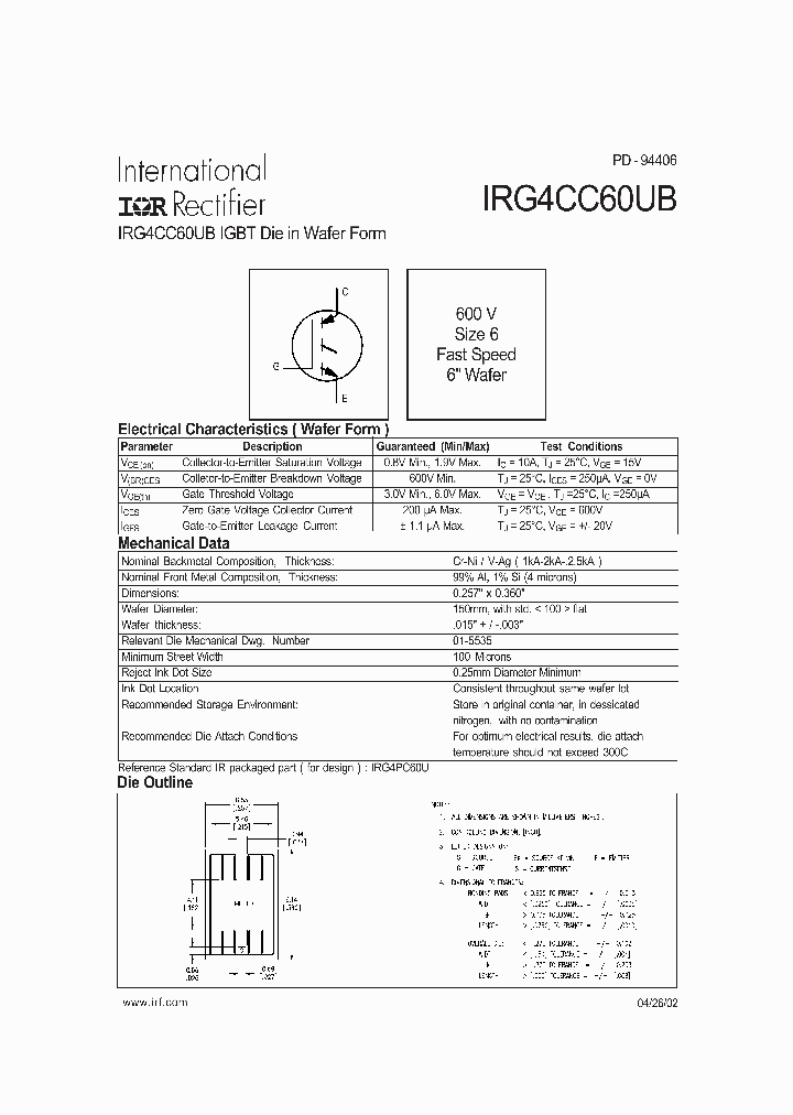 IRG4CC60UB_187462.PDF Datasheet