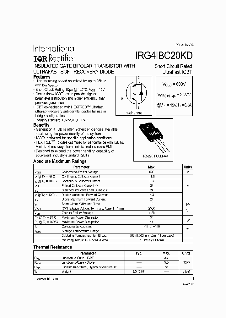 IRG4IBC20KD_327233.PDF Datasheet