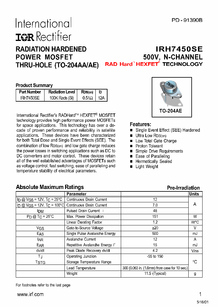 IRH7450SE_379452.PDF Datasheet