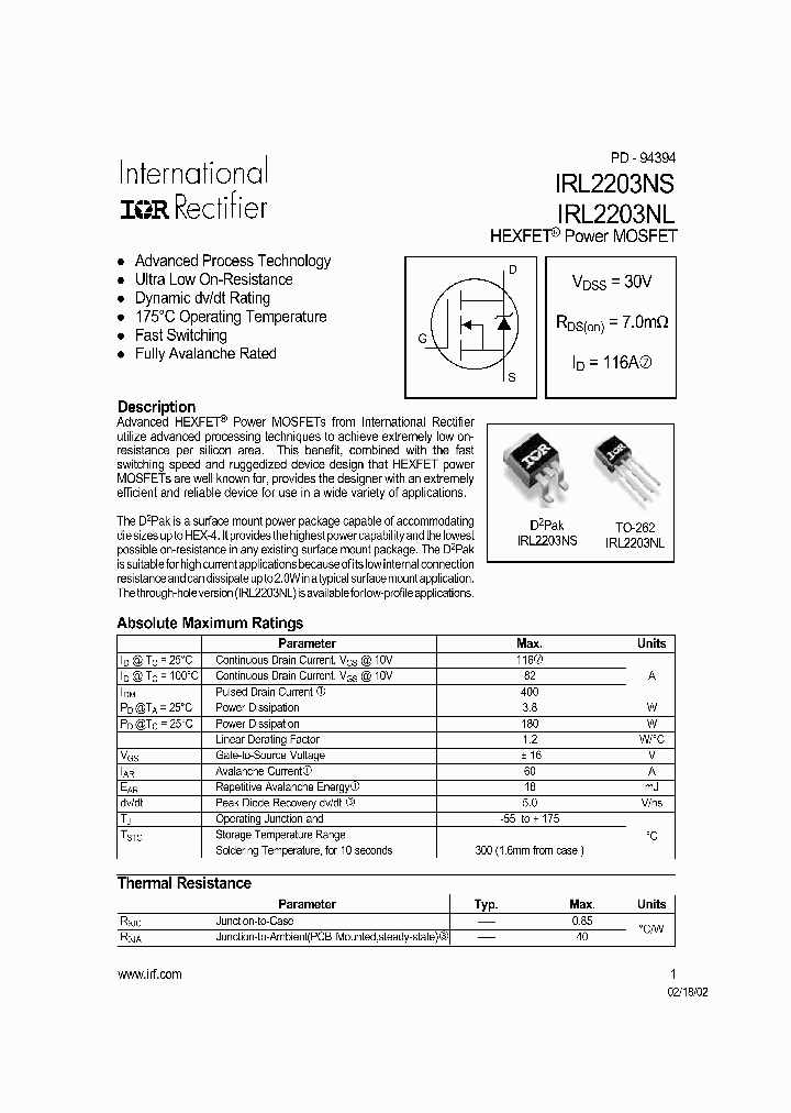 IRL2203NL_194905.PDF Datasheet
