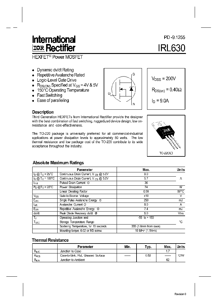 IRL630_318347.PDF Datasheet