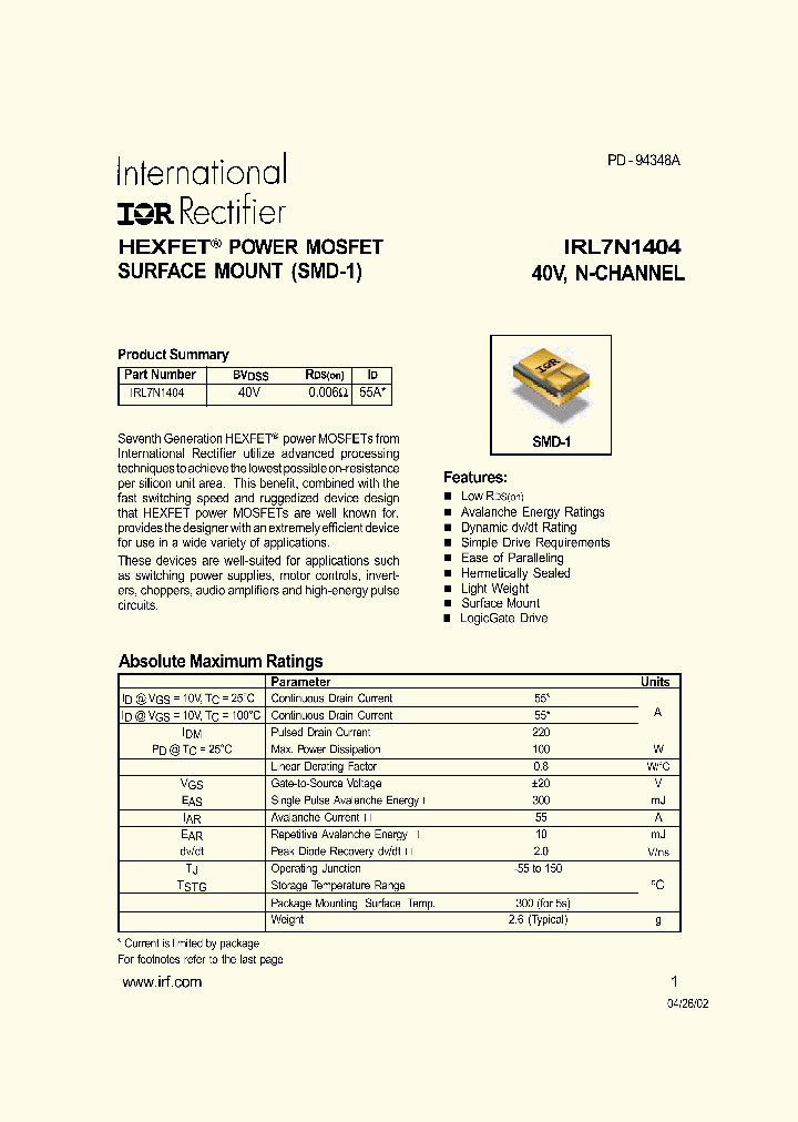IRL7N1404_342154.PDF Datasheet