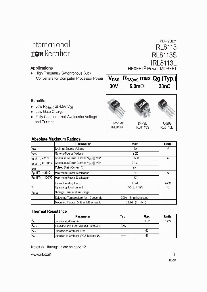 IRL8113_355691.PDF Datasheet